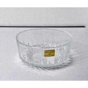 Vintage Arcoroc Starburst Clear Glass Salad/Dessert Bowls France, Mint 4" Dia.